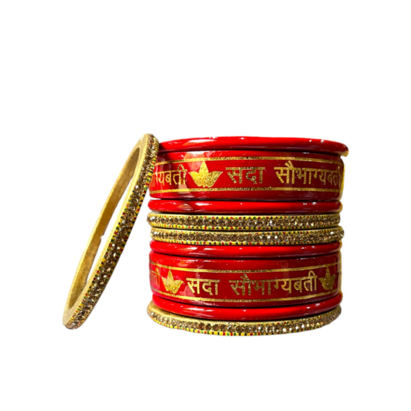 Red Lac Bangles Set by Aaroz and Company