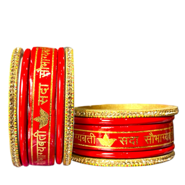 Red Lac Bangles Set by Aaroz and Company