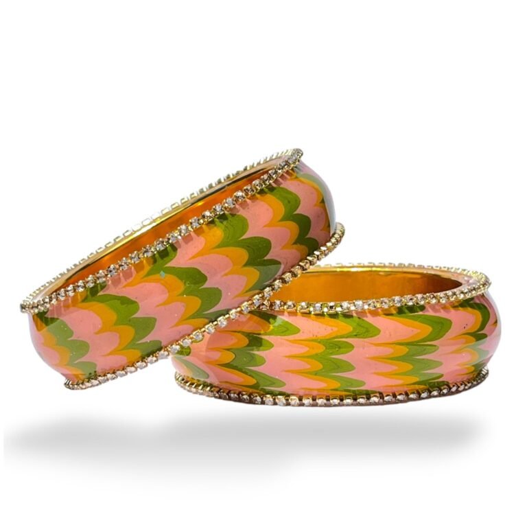 Artful Luxury | Marble Wave Gold Brass Metal Lac Bangles ...