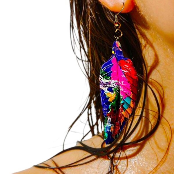 Handmade Lac Leaf Earrings